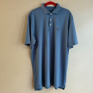 Holderness & Bourne Polo Shirt Mens XL Blue Striped Tailored Fit Golf Windmill
